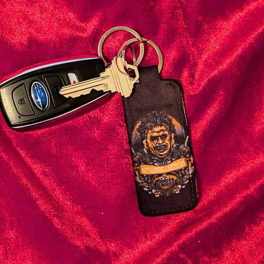 Leather Face Chapstick/Lighter Holder Keychain