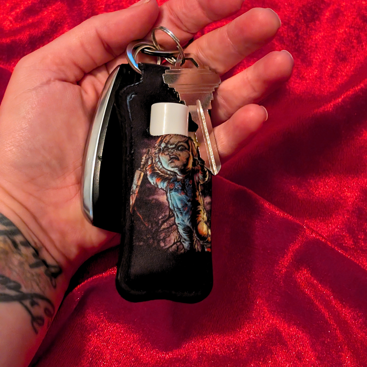 Child's Play Chucky Chapstick/Lighter Holder Keychain