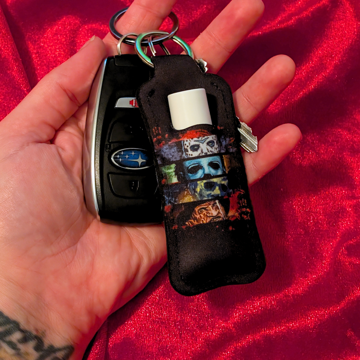 Slasher Masks Chapstick/Lighter Holder Keychain