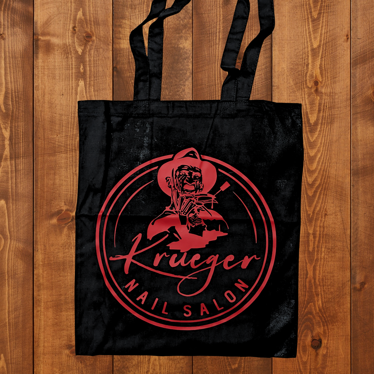 Freddy Krueger Nail Salon Horror Company Tote Bag - Red