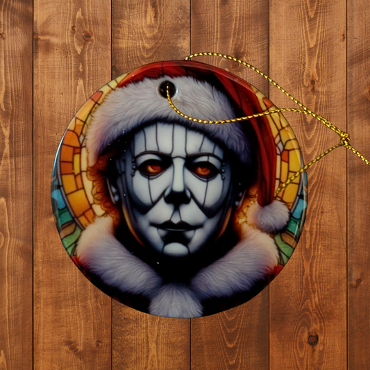 Myers Santa Yellow Stained Glass - Creepmas Ornament