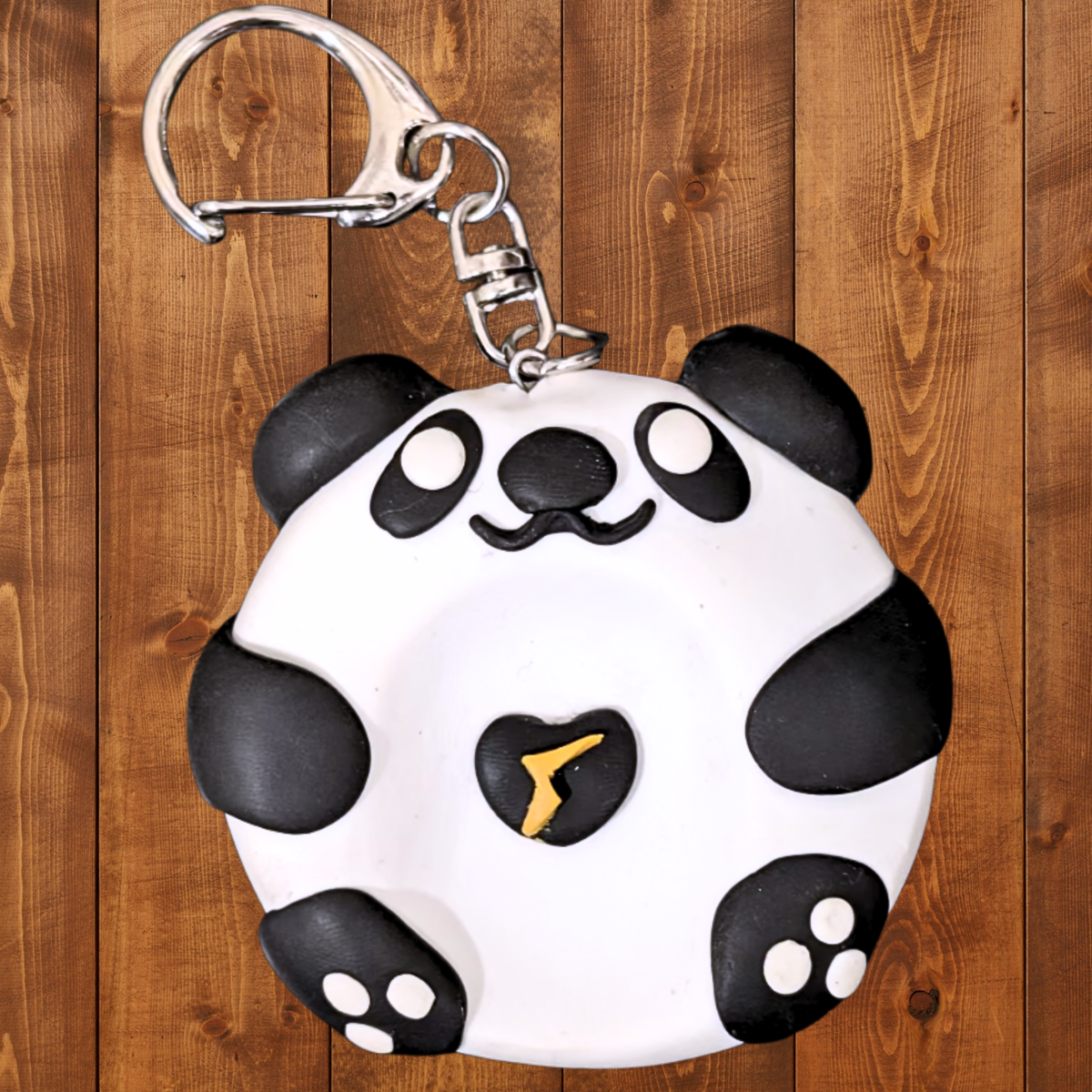 Panda Clay Worry Stone / Keychain / Bag Charm