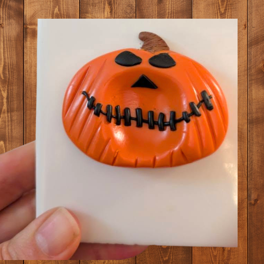 Jack-o-lantern Clay Worry Stone / Keychain / Bag Charm